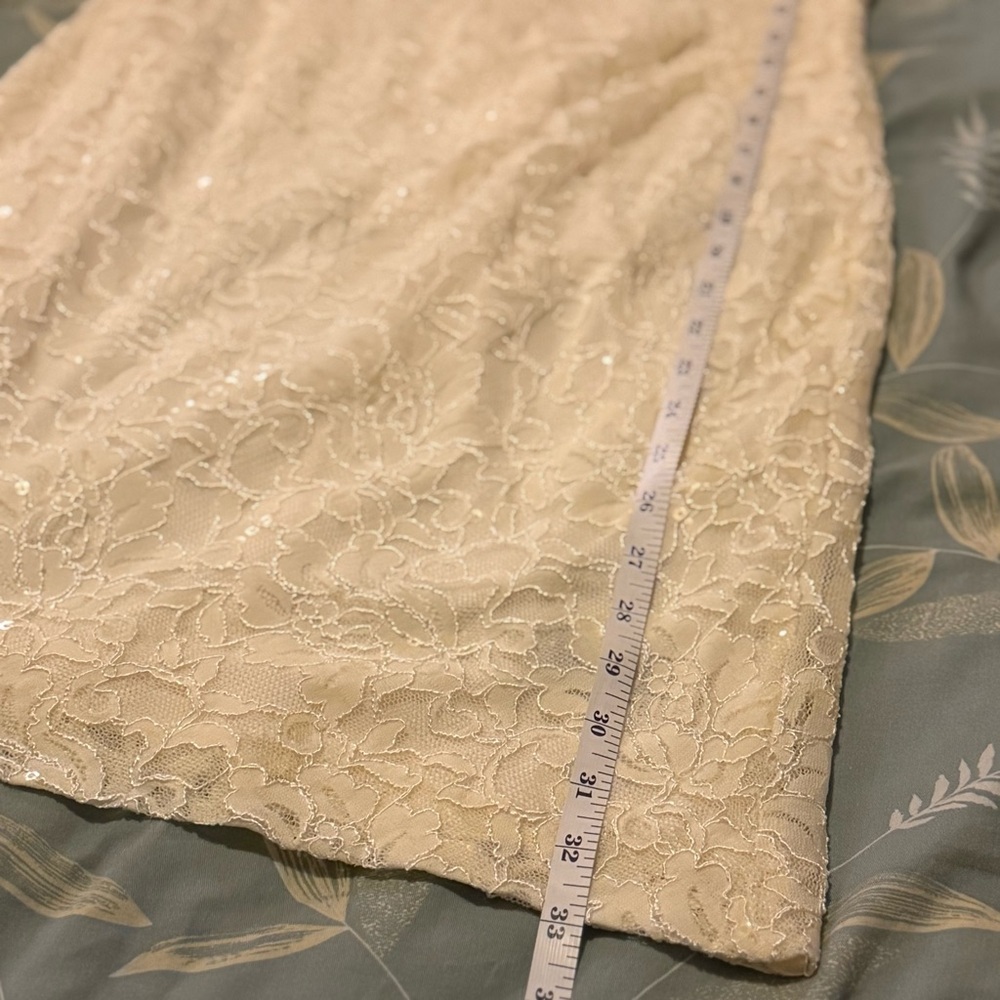 Lauren Ralph Lauren Cream Lace Long Sleeve Dress Size 4 - Picture 4 of 8